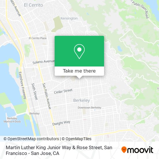 Martin Luther King Junior Way & Rose Street map