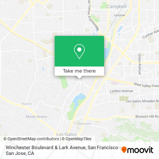 Winchester Boulevard & Lark Avenue map