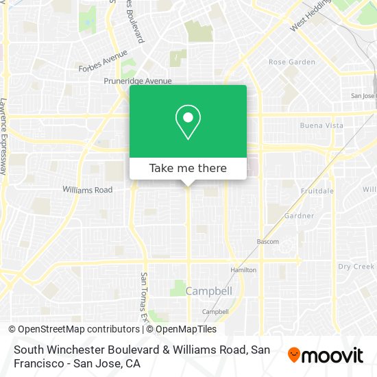South Winchester Boulevard & Williams Road map