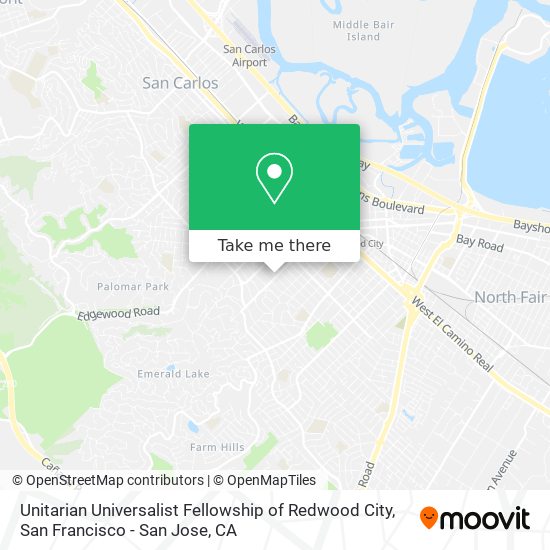 Mapa de Unitarian Universalist Fellowship of Redwood City