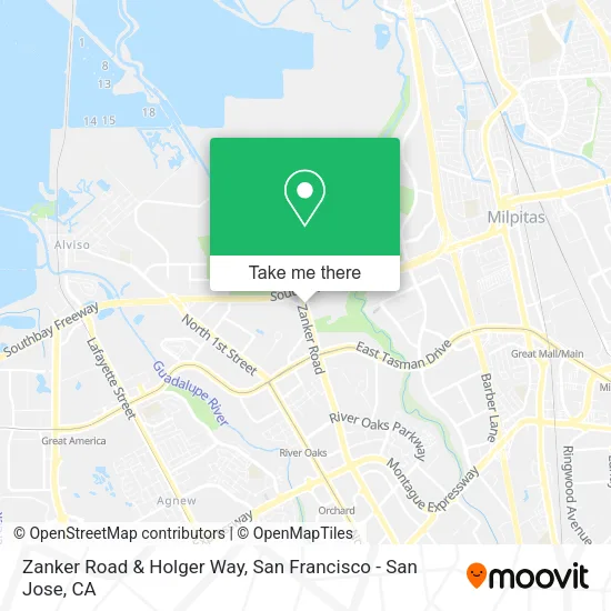 Mapa de Zanker Road & Holger Way