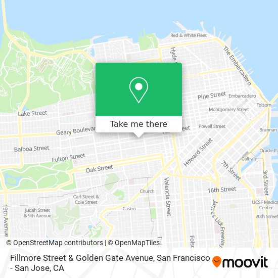 Fillmore Street & Golden Gate Avenue map