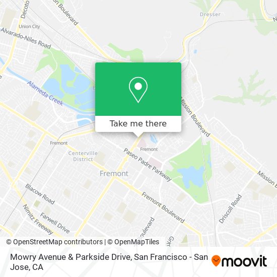 Mowry Avenue & Parkside Drive map