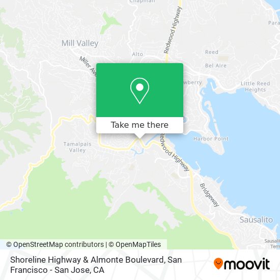 Shoreline Highway & Almonte Boulevard map