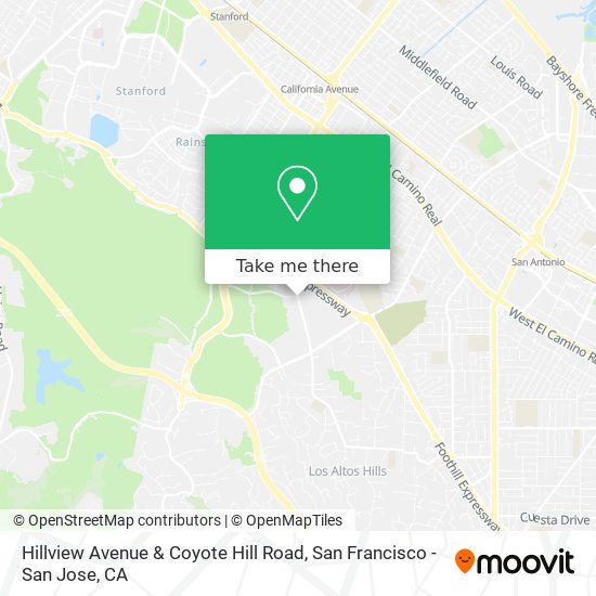 Hillview Avenue & Coyote Hill Road map