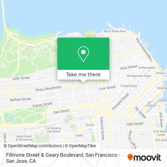 Fillmore Street & Geary Boulevard map