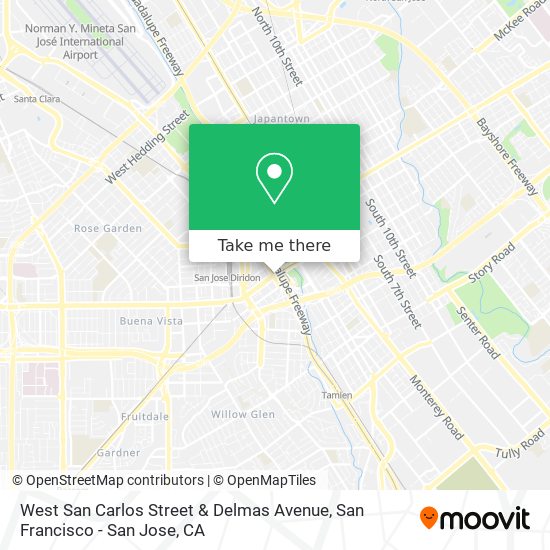 West San Carlos Street & Delmas Avenue map
