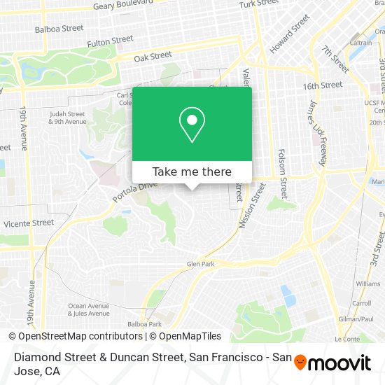 Mapa de Diamond Street & Duncan Street