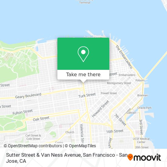 Sutter Street & Van Ness Avenue map