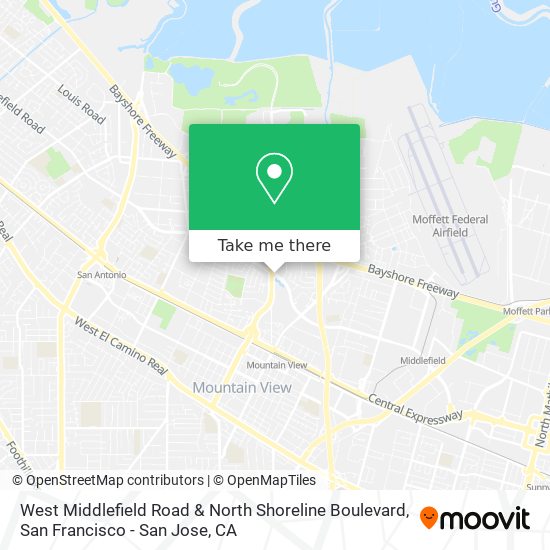 Mapa de West Middlefield Road & North Shoreline Boulevard