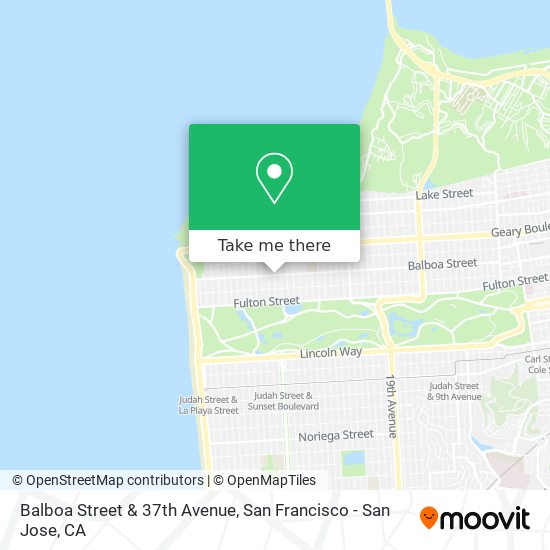 Balboa Street & 37th Avenue map