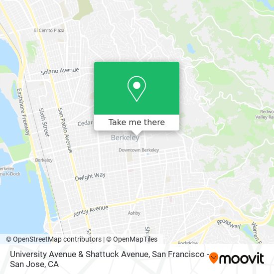 University Avenue & Shattuck Avenue map
