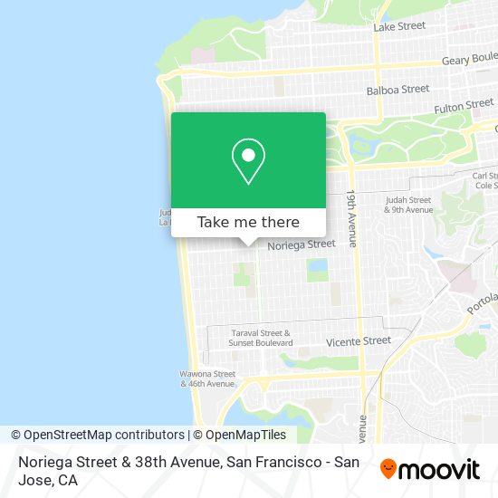Noriega Street & 38th Avenue map
