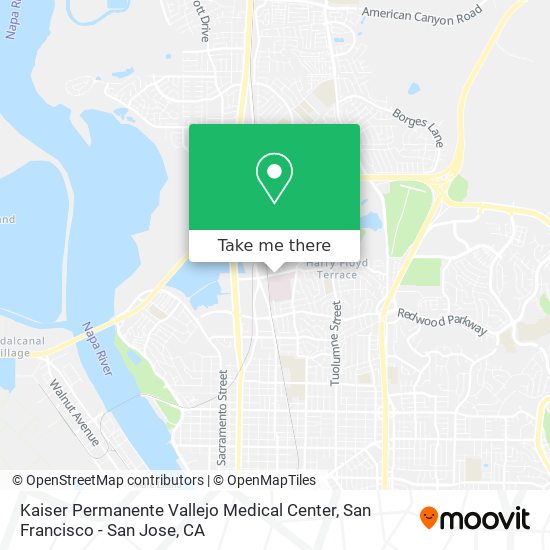 Mapa de Kaiser Permanente Vallejo Medical Center