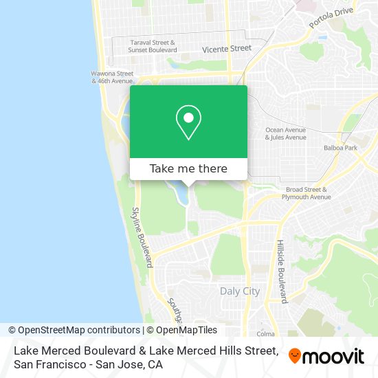 Mapa de Lake Merced Boulevard & Lake Merced Hills Street