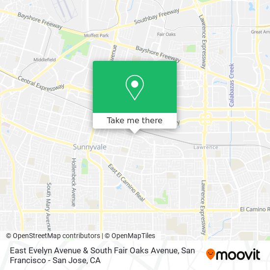East Evelyn Avenue & South Fair Oaks Avenue map