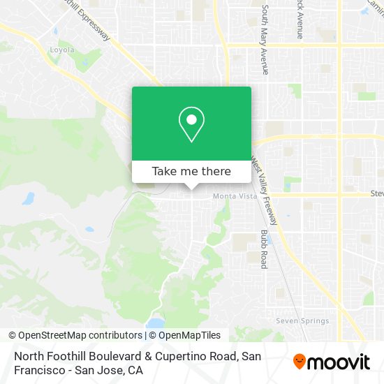 North Foothill Boulevard & Cupertino Road map