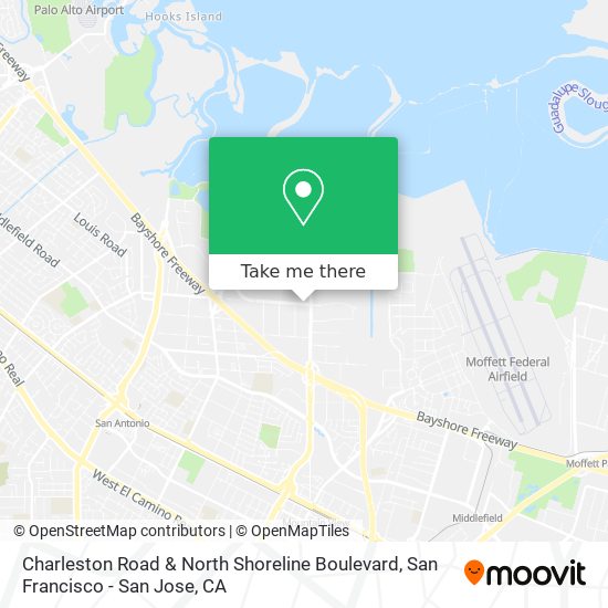 Charleston Road & North Shoreline Boulevard map