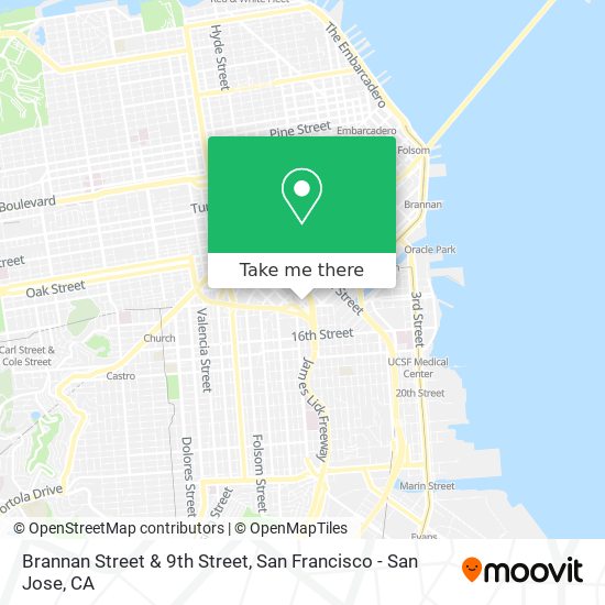 Brannan Street & 9th Street map