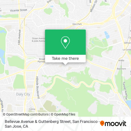Bellevue Avenue & Guttenberg Street map