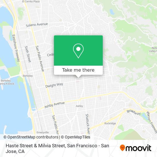 Haste Street & Milvia Street map