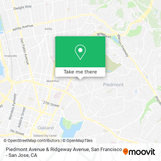 Piedmont Avenue & Ridgeway Avenue map