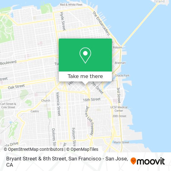 Bryant Street & 8th Street map
