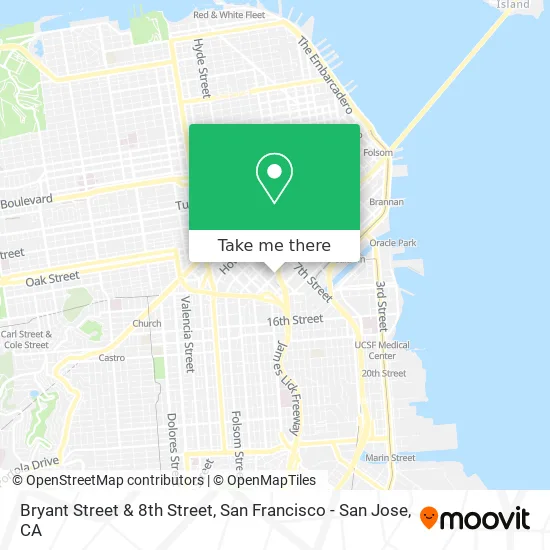 Mapa de Bryant Street & 8th Street