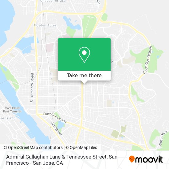Admiral Callaghan Lane & Tennessee Street map