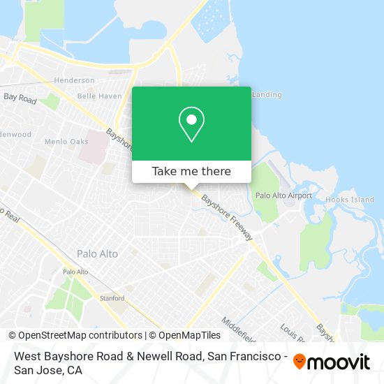 West Bayshore Road & Newell Road map