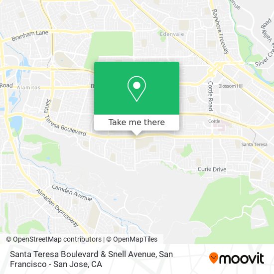 Santa Teresa Boulevard & Snell Avenue map