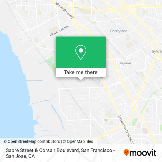 Sabre Street & Corsair Boulevard map