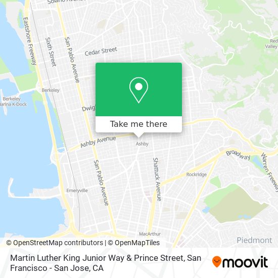 Martin Luther King Junior Way & Prince Street map