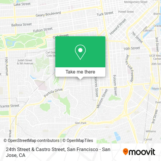 Mapa de 24th Street & Castro Street