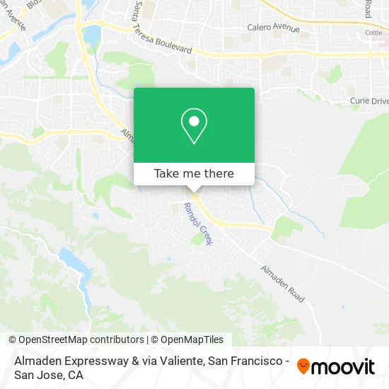 Almaden Expressway & via Valiente map