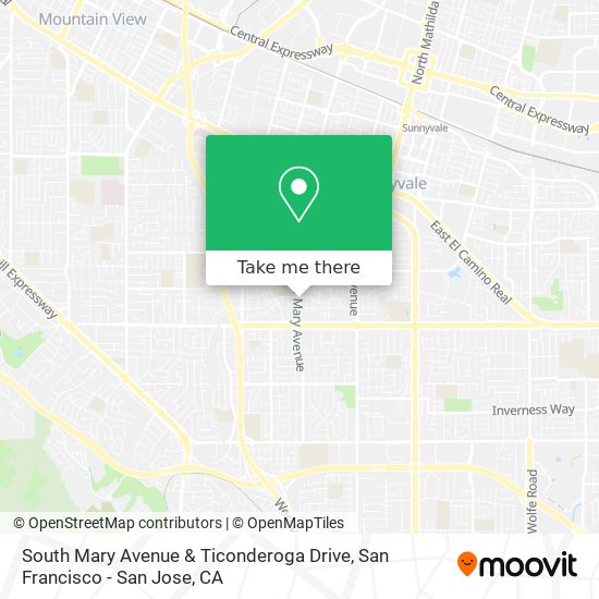 South Mary Avenue & Ticonderoga Drive map