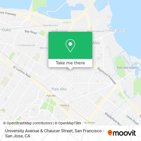 Mapa de University Avenue & Chaucer Street