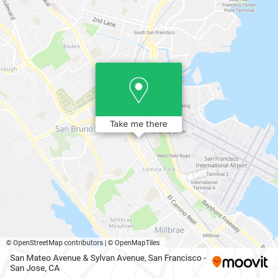 San Mateo Avenue & Sylvan Avenue map