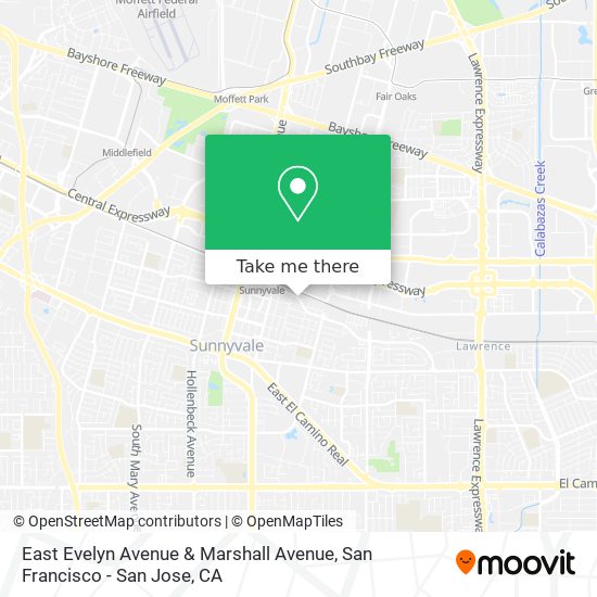 East Evelyn Avenue & Marshall Avenue map