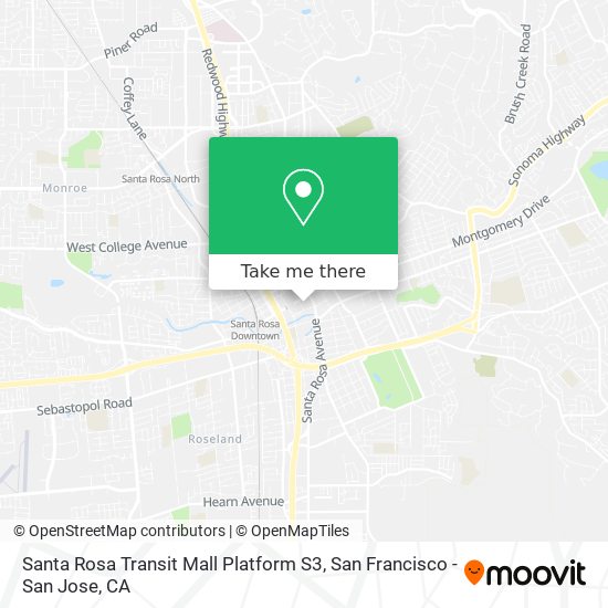 Santa Rosa Transit Mall Platform S3 map
