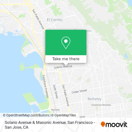 Solano Avenue & Masonic Avenue map