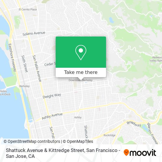 Shattuck Avenue & Kittredge Street map