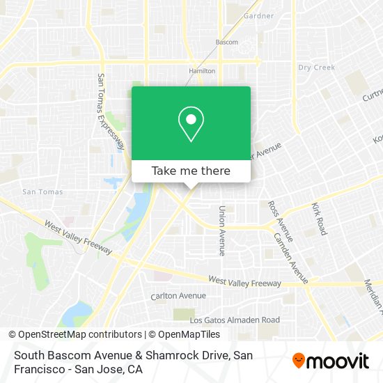 Mapa de South Bascom Avenue & Shamrock Drive