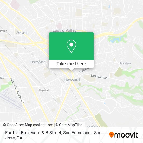 Foothill Boulevard & B Street map