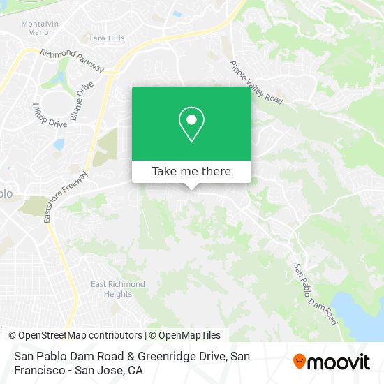 San Pablo Dam Road & Greenridge Drive map