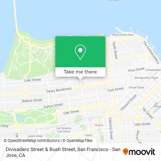 Divisadero Street & Bush Street map