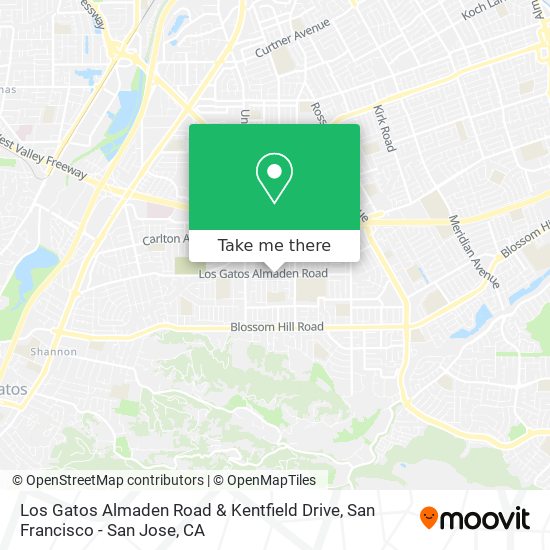 Los Gatos Almaden Road & Kentfield Drive map