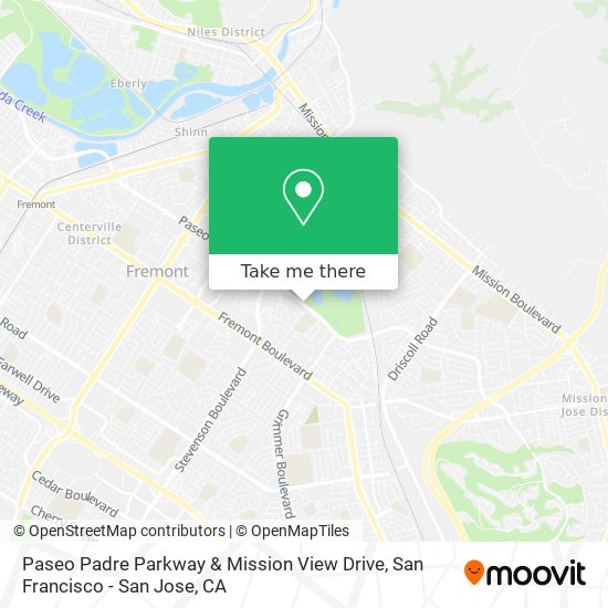 Paseo Padre Parkway & Mission View Drive map
