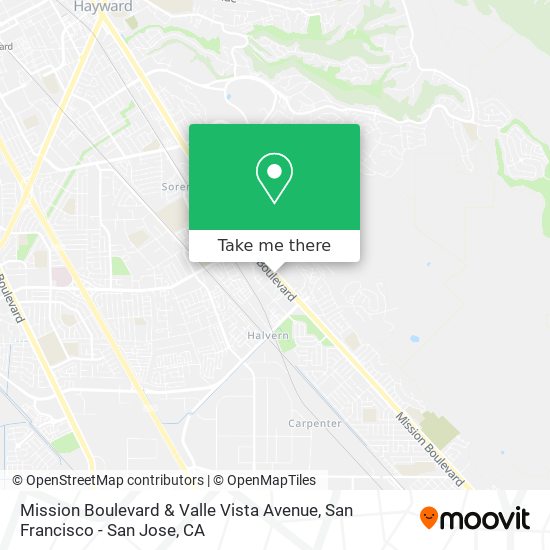 Mission Boulevard & Valle Vista Avenue map