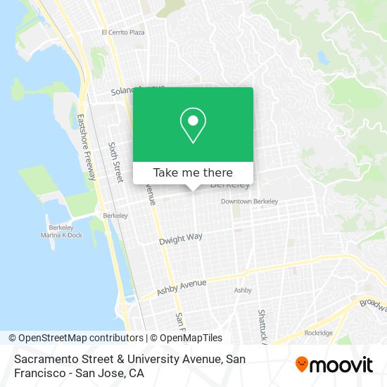 Sacramento Street & University Avenue map
